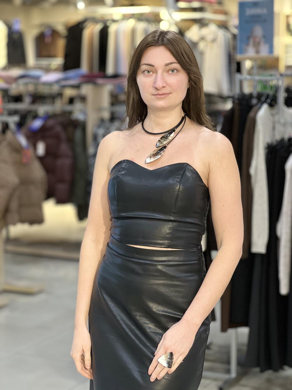 Топ-корсет LO R@Y №2 короткий екошкіра чорний, 40/XS