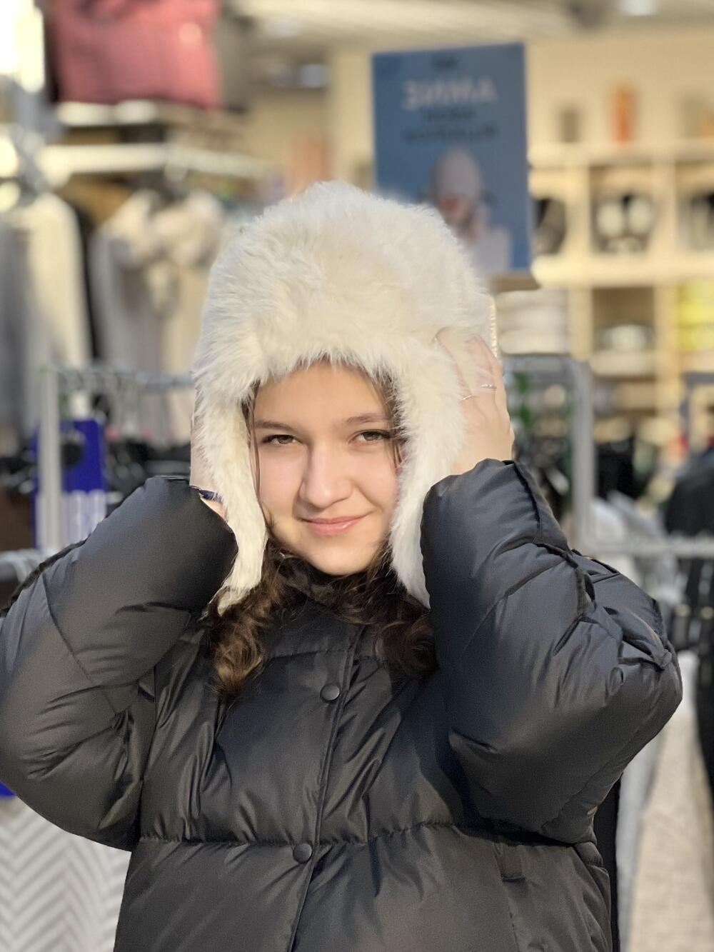 Шапка-вушанка Malisa РУТ штучне хутро білий