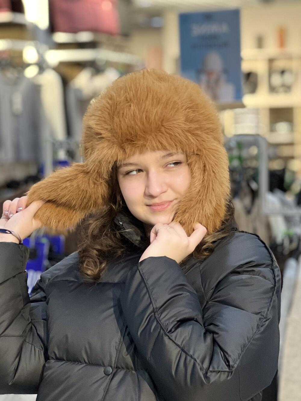 Шапка-вушанка Malisa РУТ штучне хутро карамель