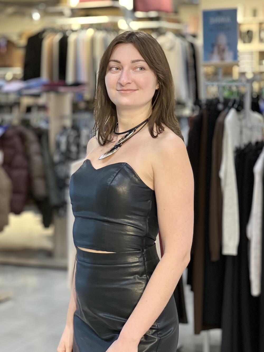 Топ-корсет LO R@Y №2 короткий екошкіра чорний, 40/XS