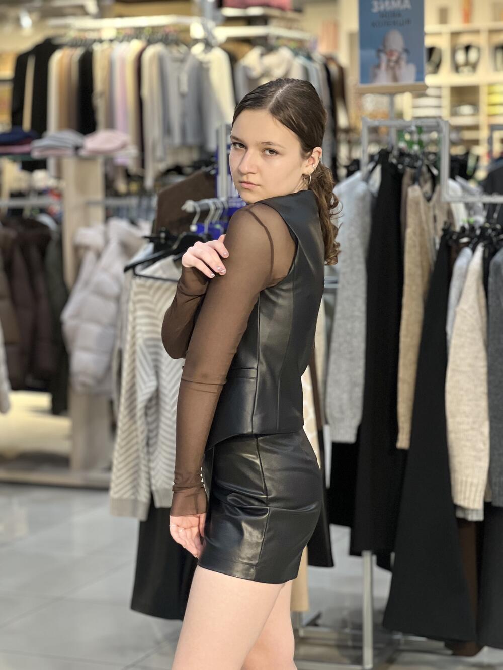 Кофта-сітка LМ 06 чиста шоколад, 46/L