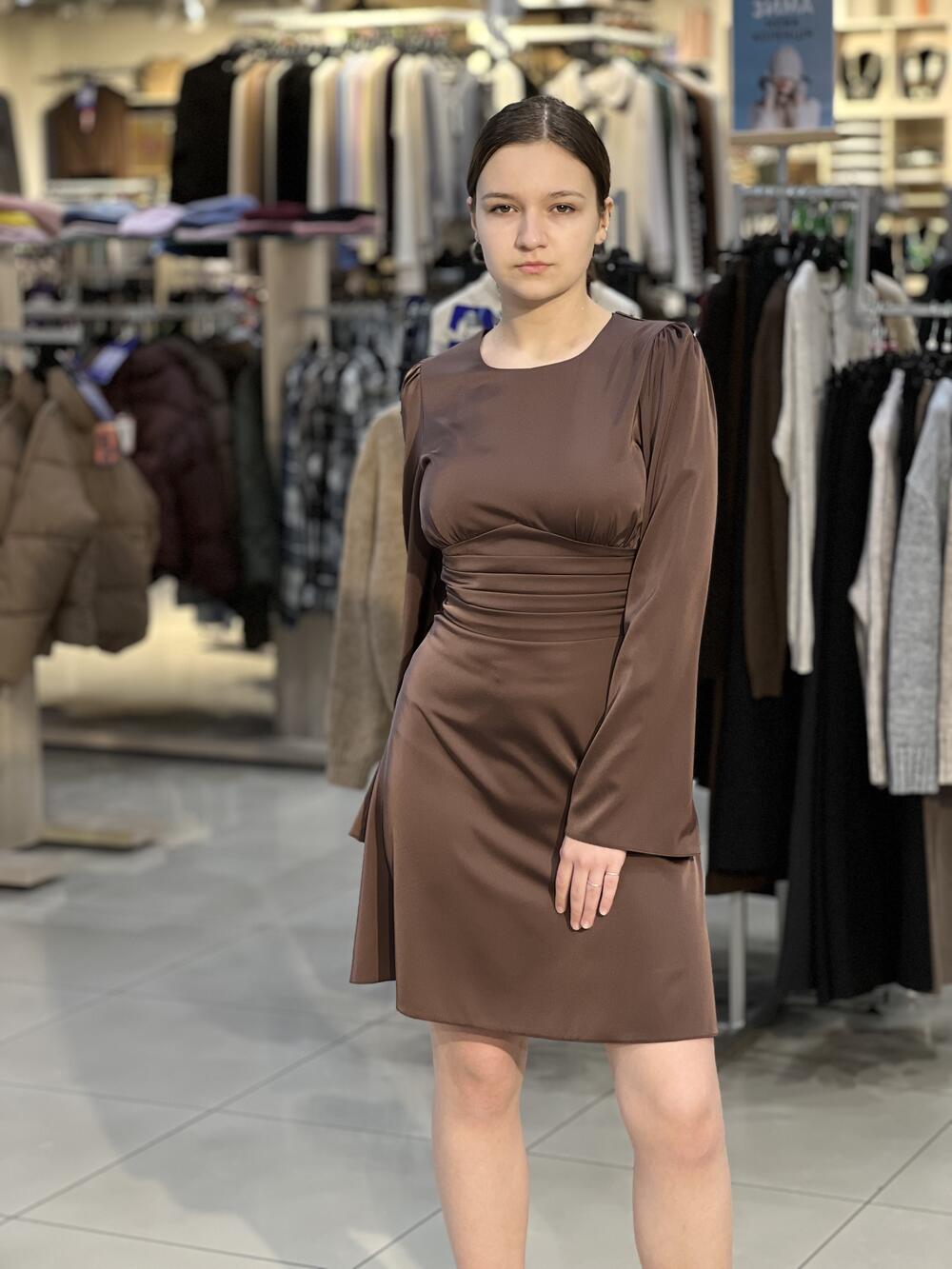 Сукня LP 919 д/р коротке шоколад, 40-46
