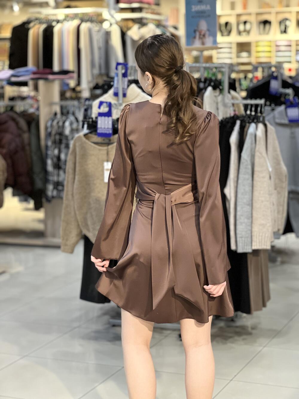 Сукня LP 919 д/р коротке шоколад, 40-46