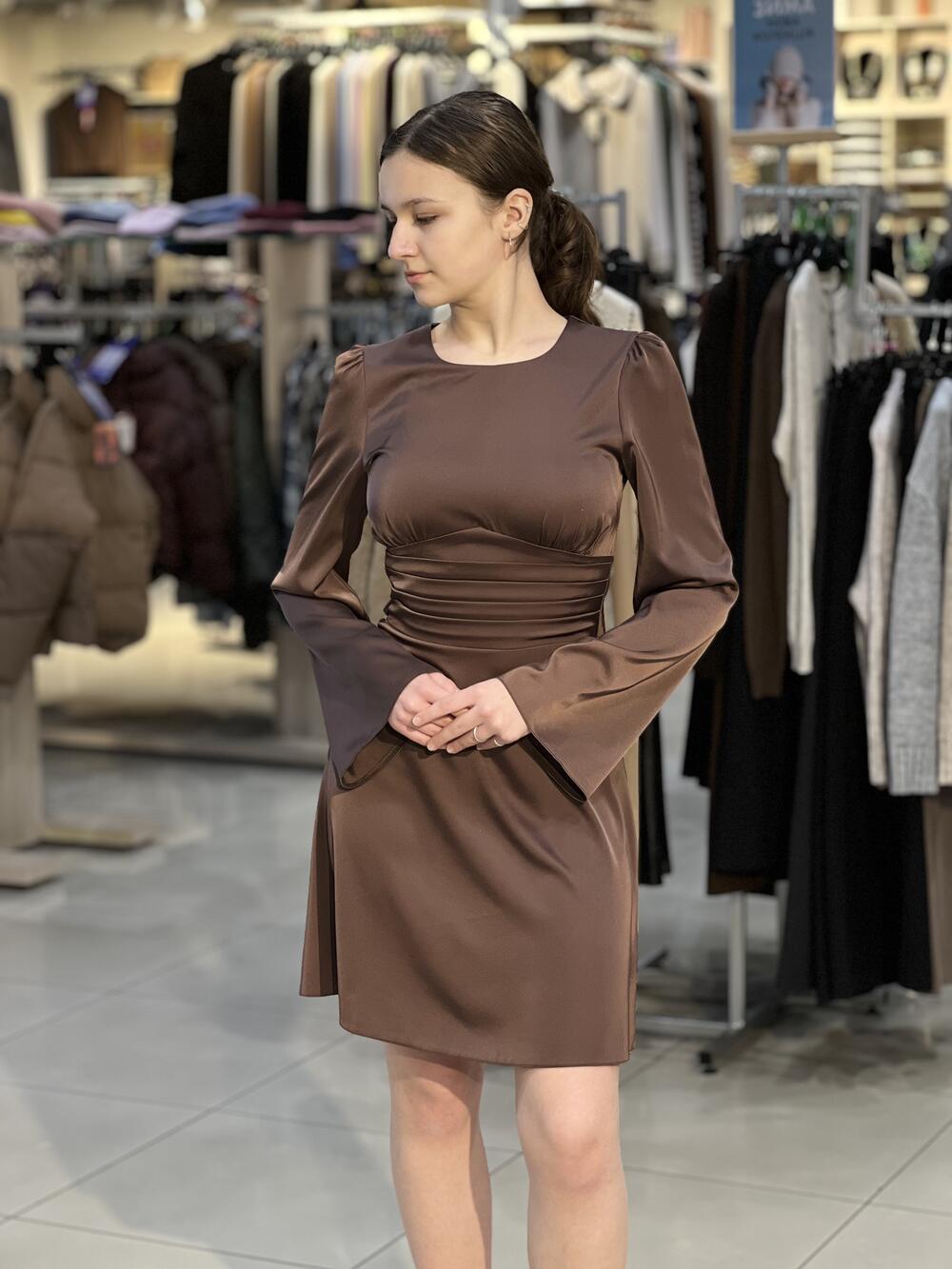 Сукня LP 919 д/р коротке шоколад, 36-42