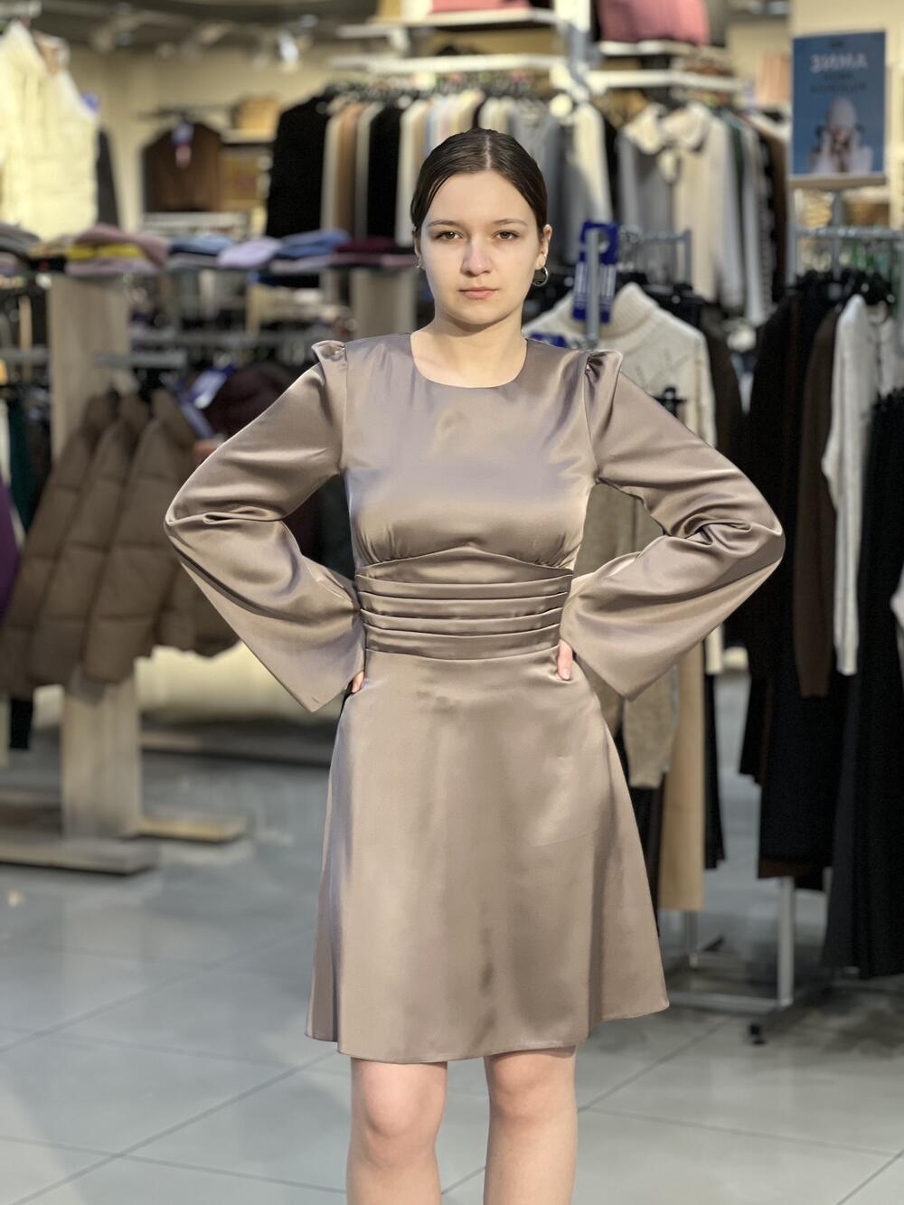 Сукня LP 919 д/р коротке мокко, 38-44