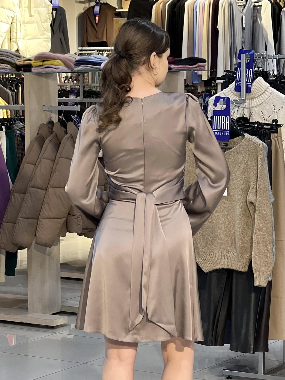 Сукня LP 919 д/р коротке мокко, 40-46