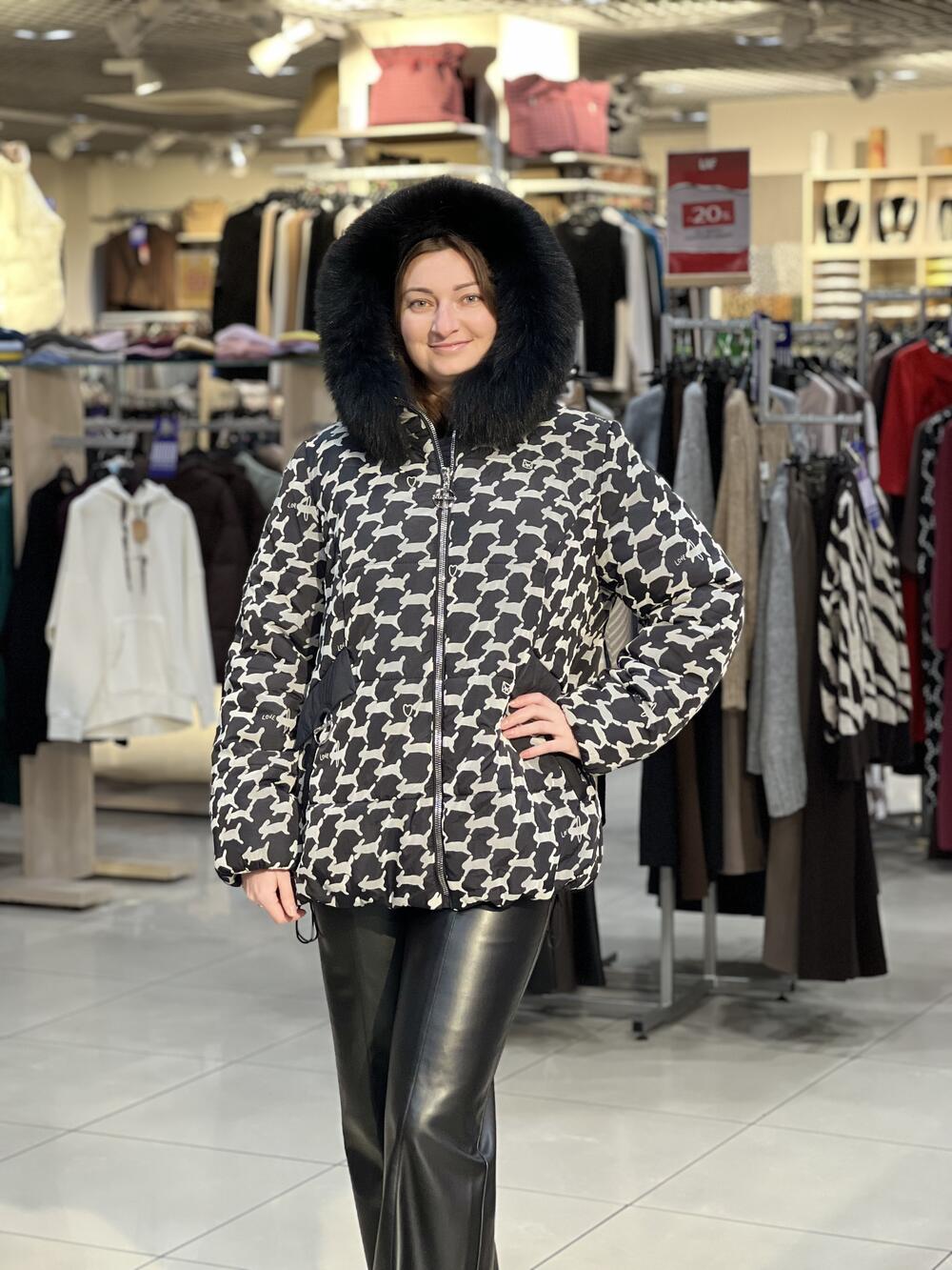 Куртка QC 680 зайці зима чорний, 56