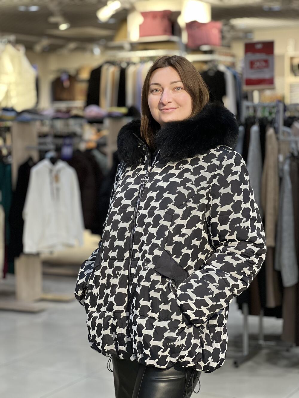 Куртка QC 680 зайці зима чорний, 56