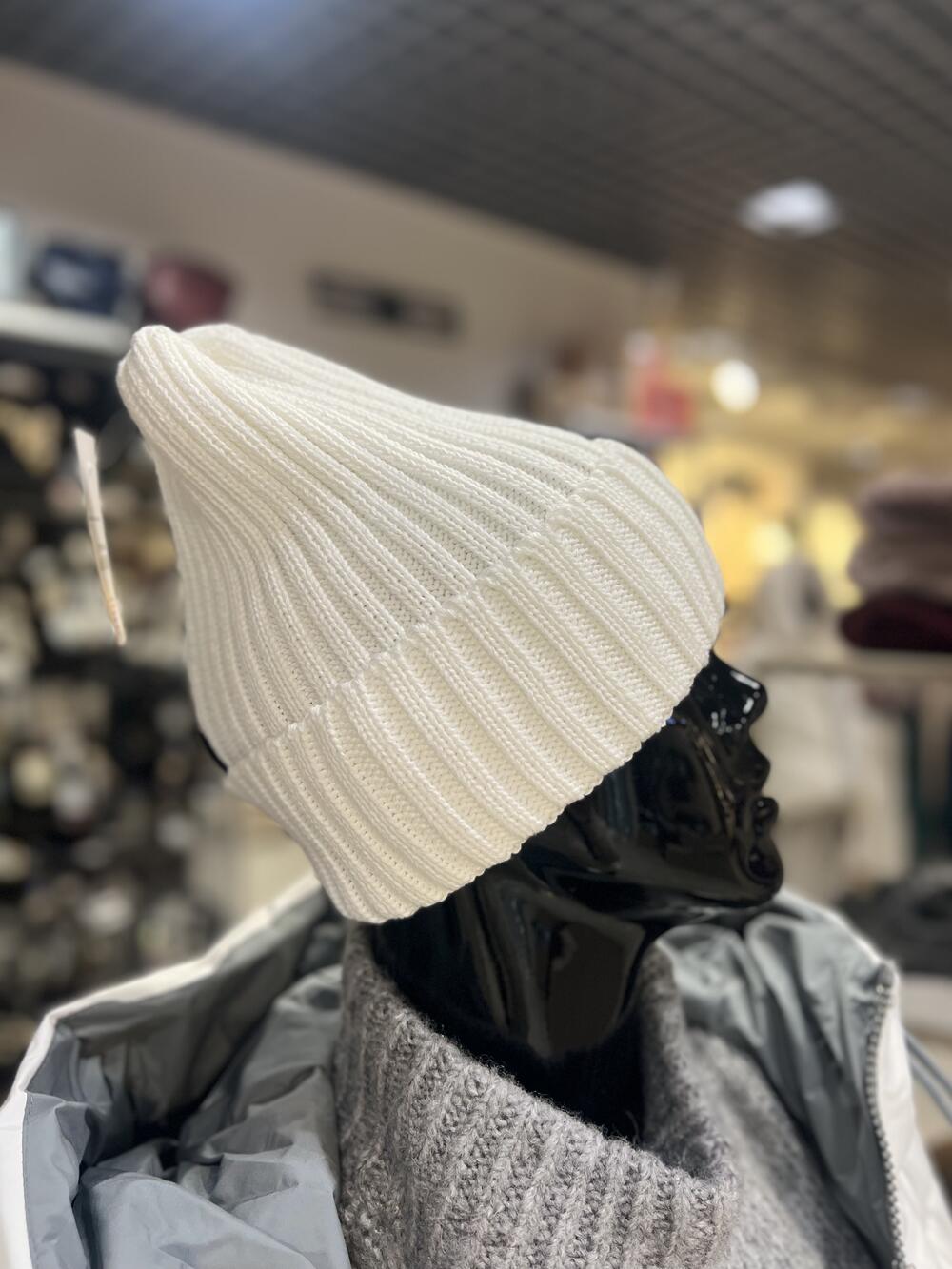 Шапка біні котон база білий