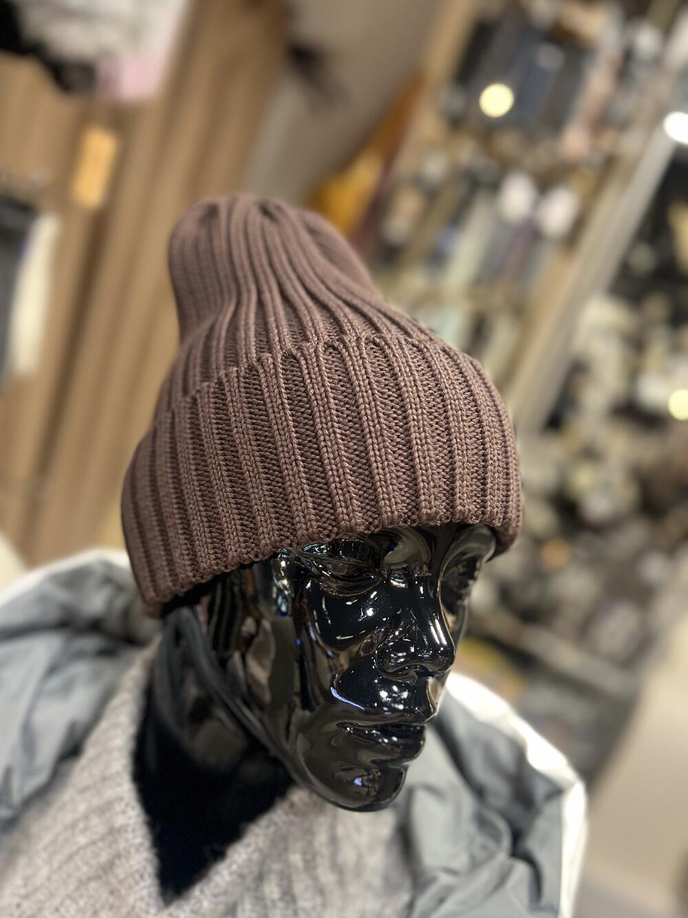 Шапка біні котон база шоколад