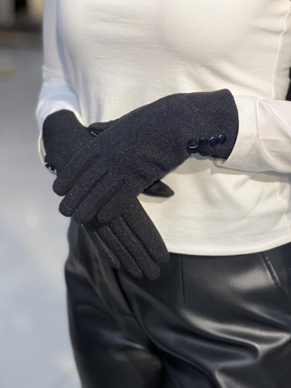 Рукавички Тепло КАШЕМІР комбі чорний