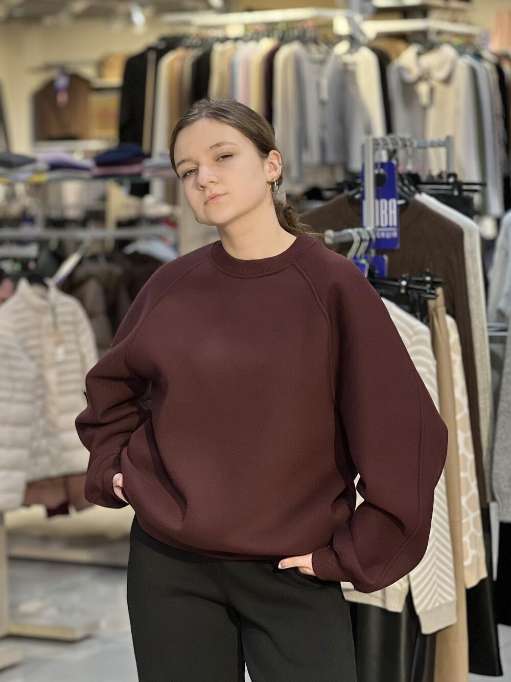 Світшот LP LC044s реглан декоративний шов бордовий, S