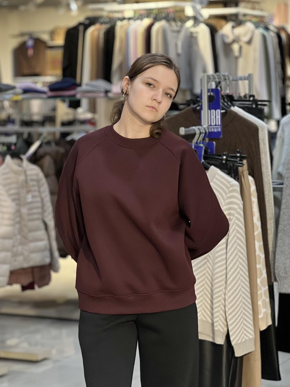 Світшот LP LC044s реглан декоративний шов бордовий, S