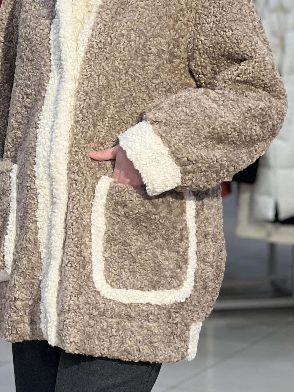 Шубка LJ 761 баранчик середня капучино, 44-50