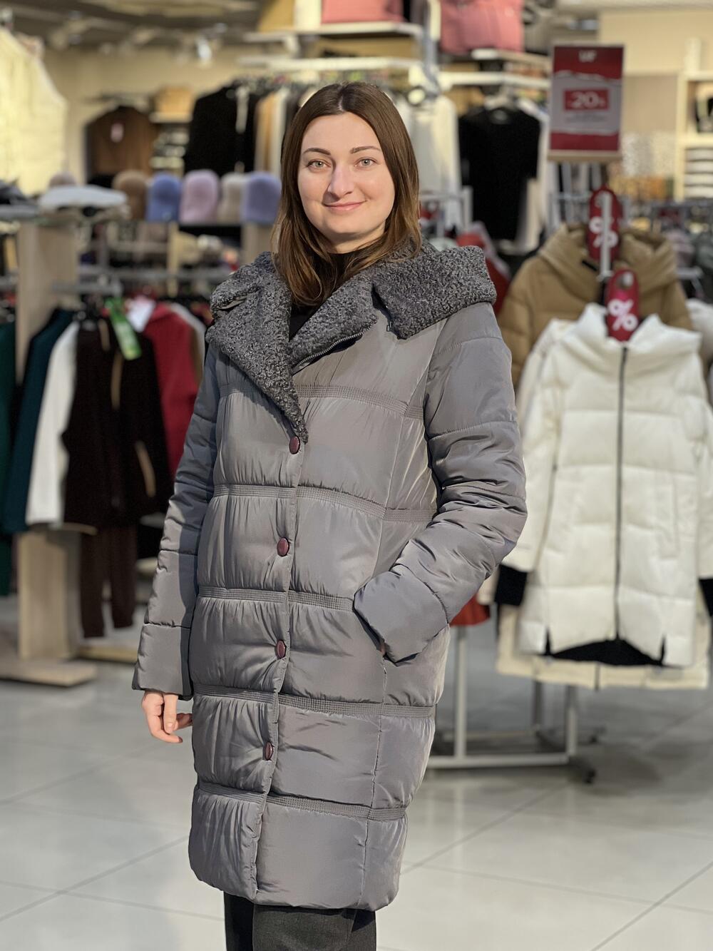 Пальто QA GT 8746-4 баранчик зима сірий, 48