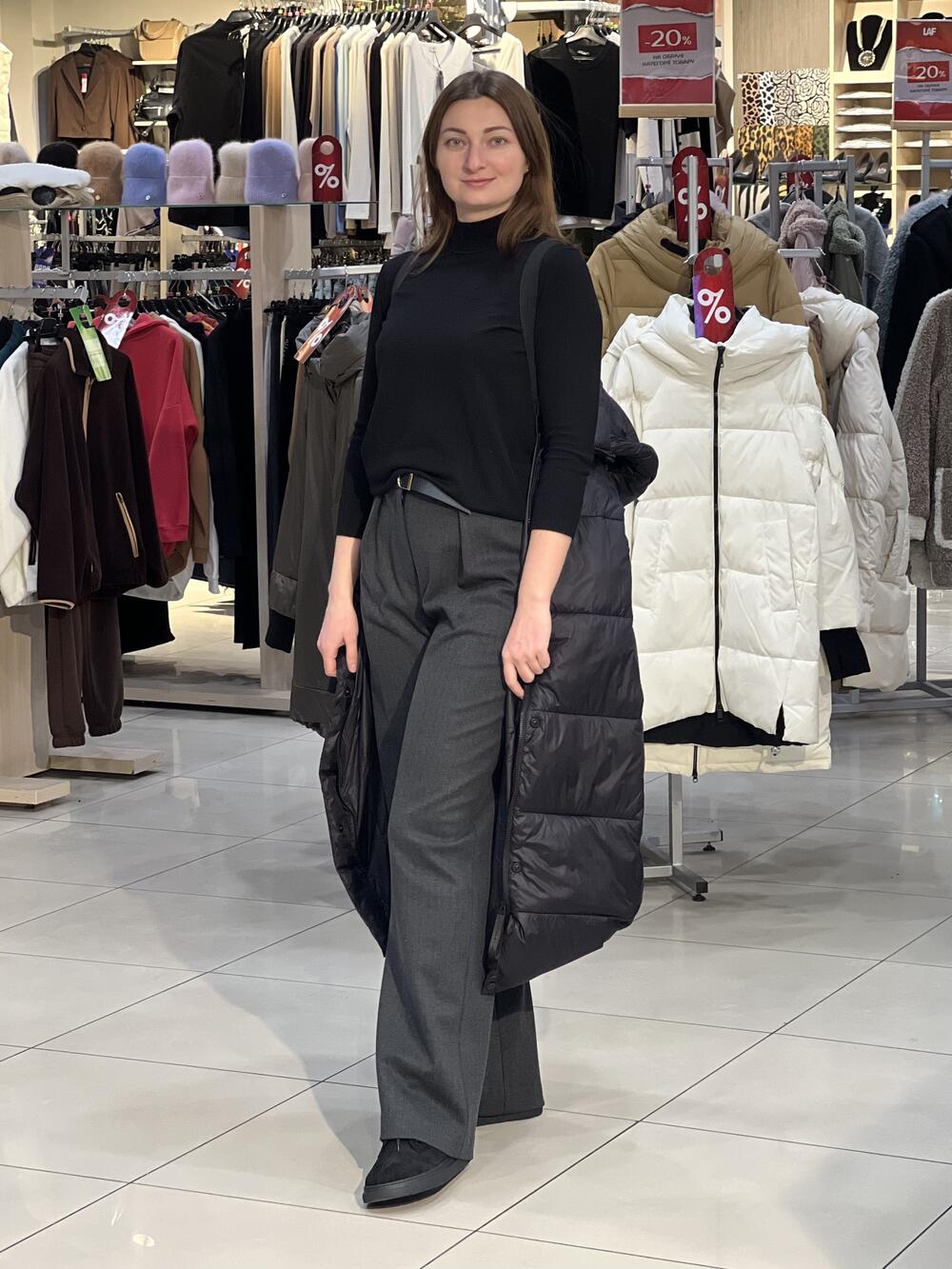 Пальто LM J-MACADAMIA зима стьобане довге з капюшоном чорний, S