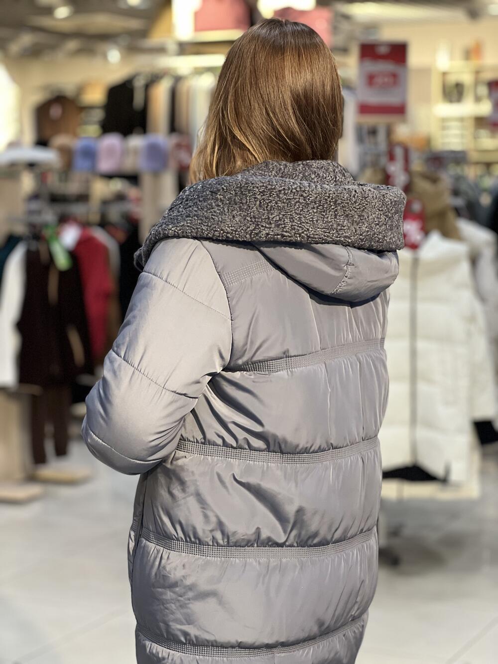 Пальто QA GT 8746-4 баранчик зима сірий, 48