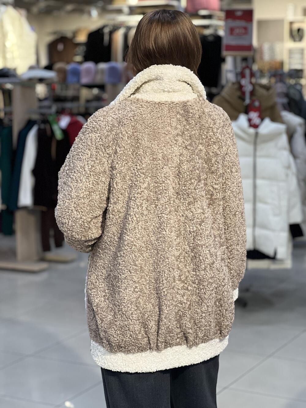 Шубка LJ 761 баранчик середня капучино, 40-46