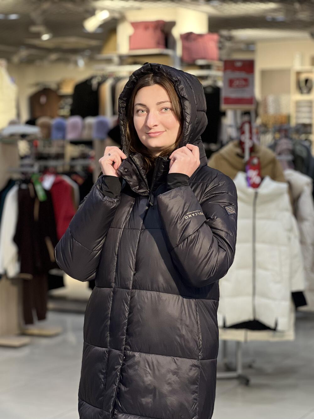 Пальто LM J-MACADAMIA зима стьобане довге з капюшоном 