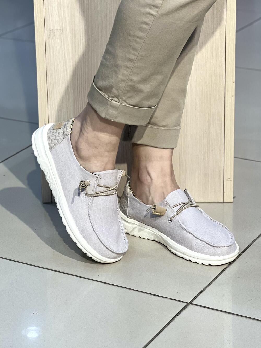 Мокасини жіночі 30-48 BORA ZOO CANELLA  текстиль літо натуральний, 40