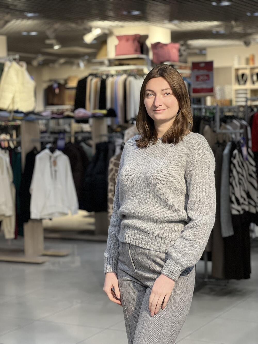 Джемпер LP 2879 укорочений горловина човник сірий, 46-48