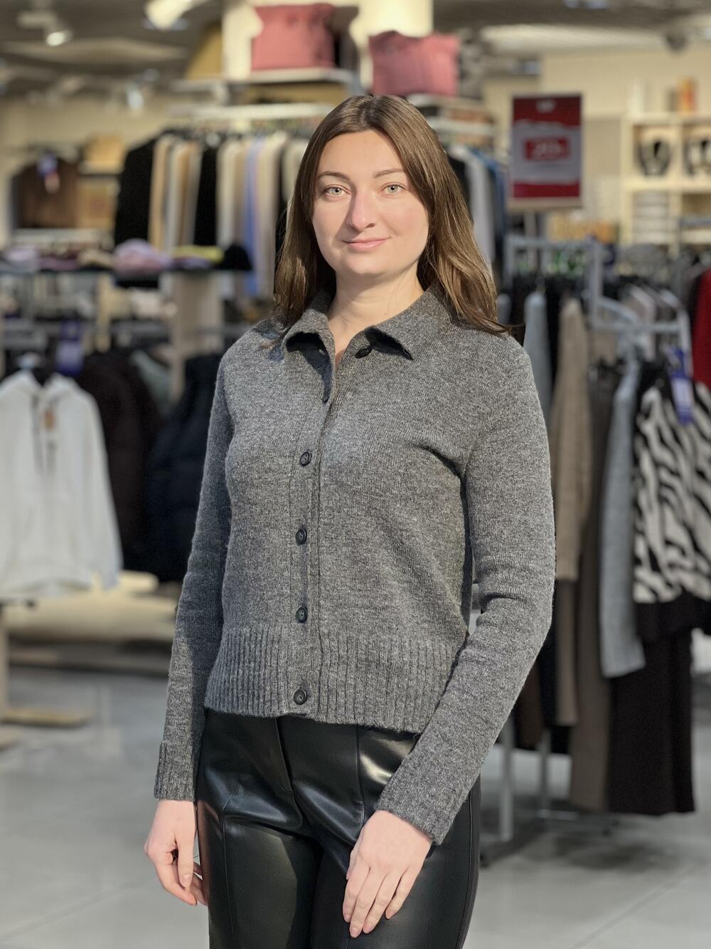 Кардиган LP 2891 на ґудзиках т.сірий, 46-48