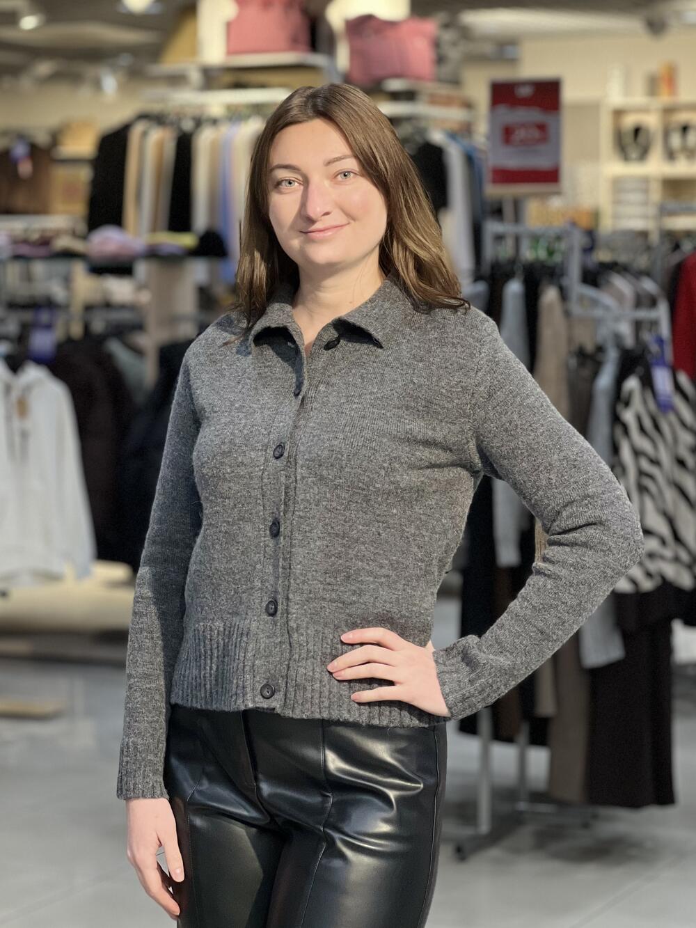 Кардиган LP 2891 на ґудзиках т.сірий, 46-48