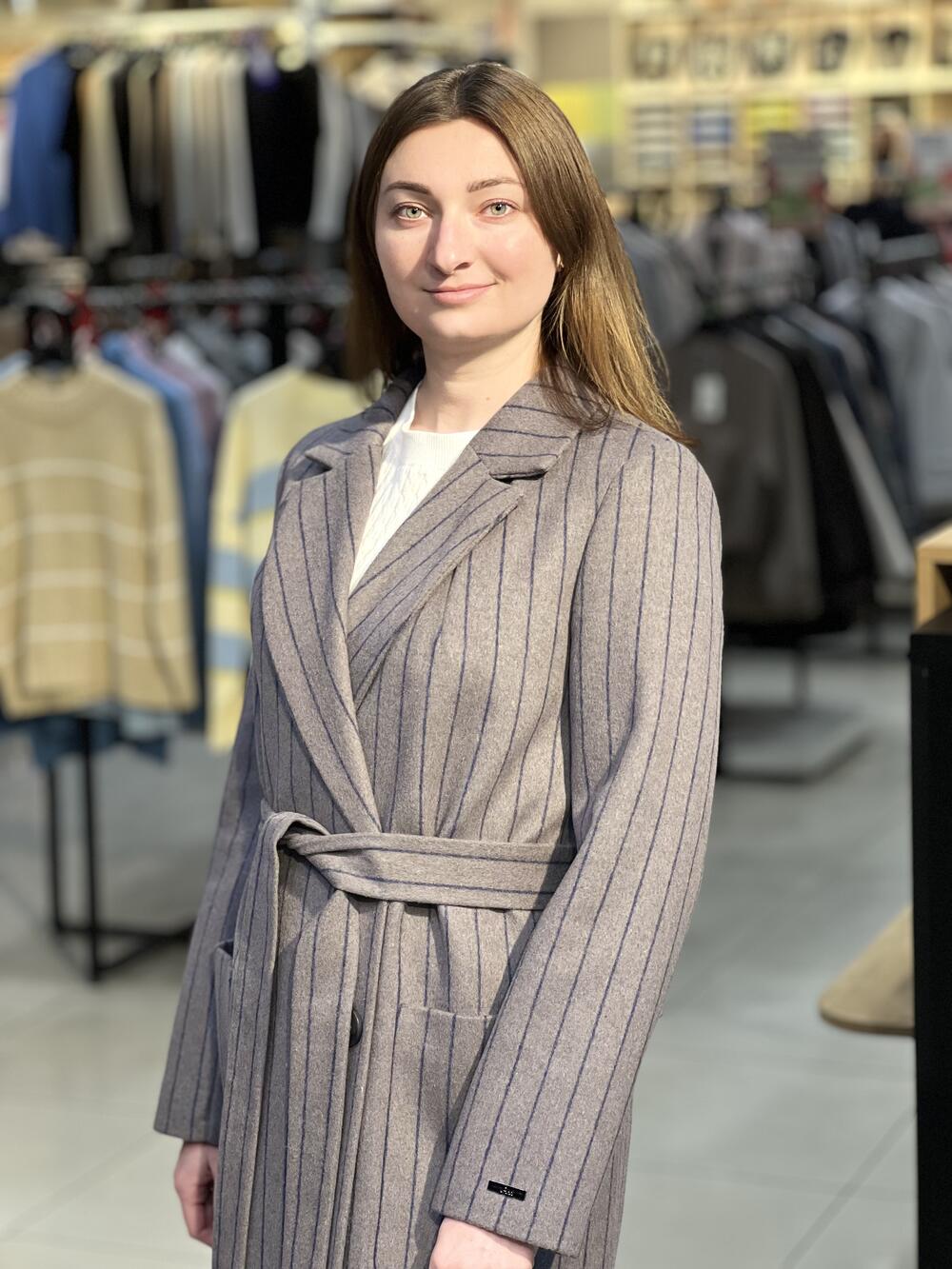 Пальто QE 641 смужка вовна капучино, 44-50