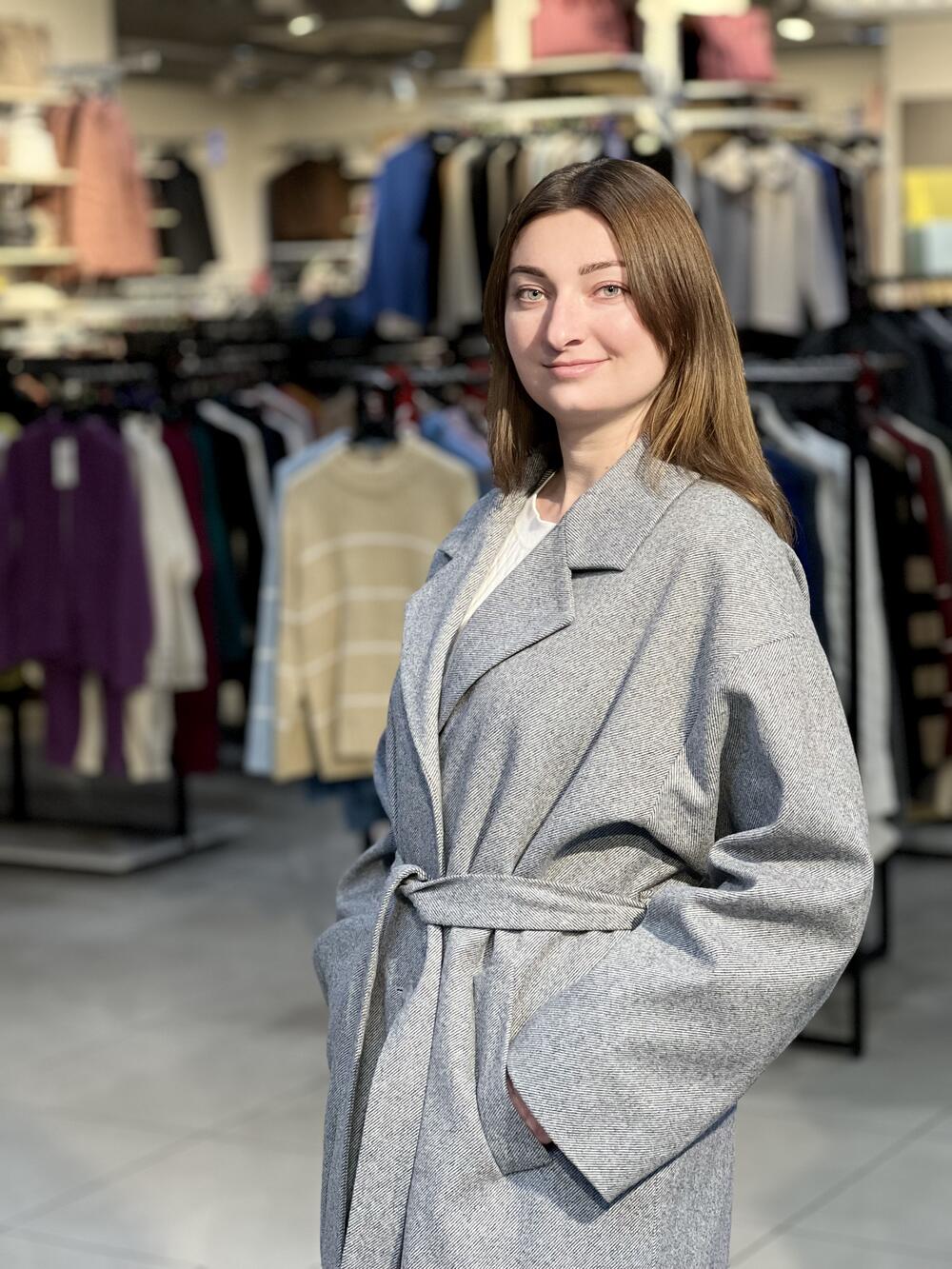 Пальто LJ G-060 діагональ віскоза сірий, M-L