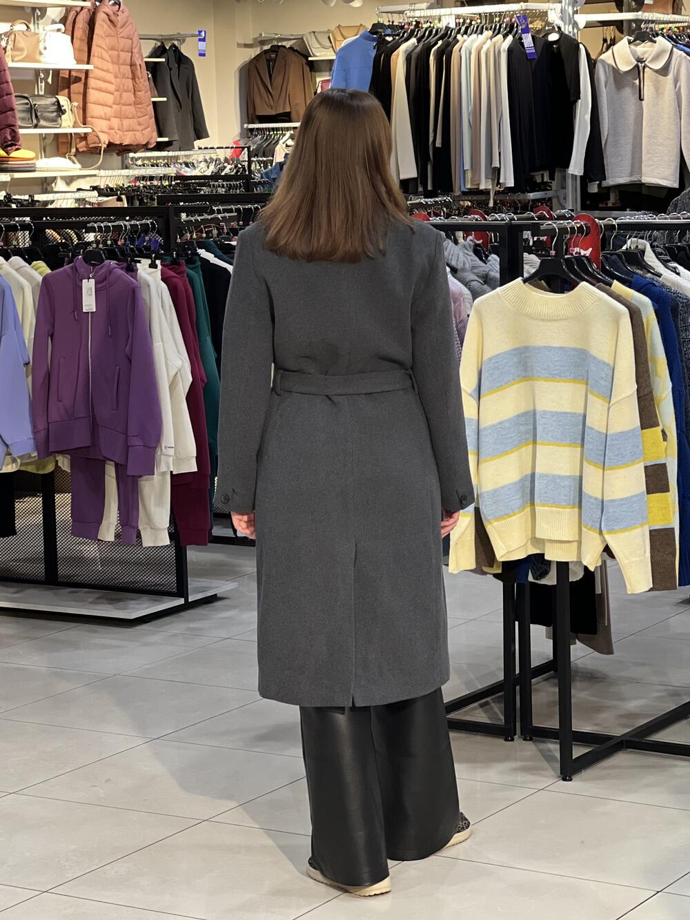 Пальто LP L22422 J-MIKELA силуетне з вовоною графіт, S