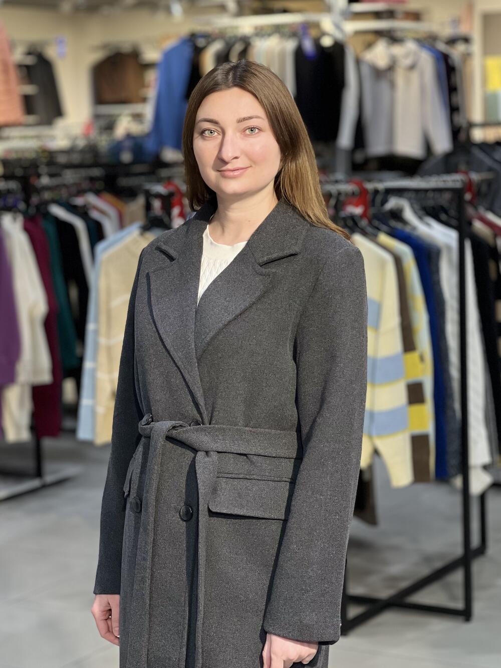 Пальто LP L22422 J-MIKELA силуетне з вовоною графіт, M