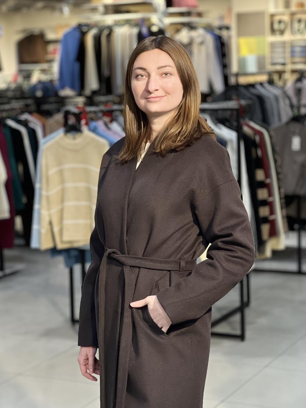 Пальто LP 779 довге вовна шоколад, 38-44