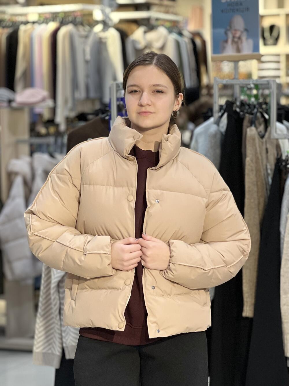 Куртка LO 0800032512 стьобана коротка демі бежевий, M