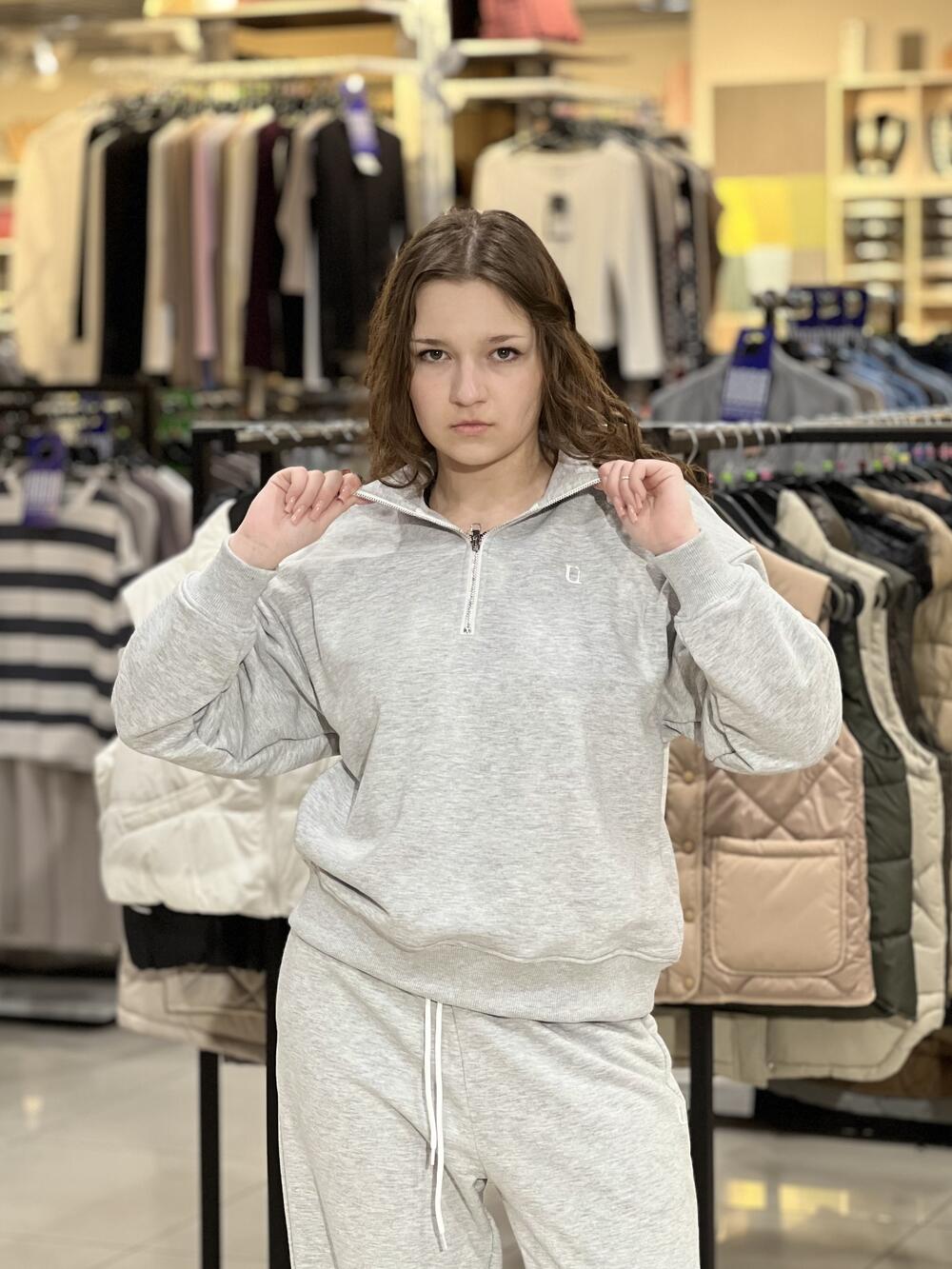 Брюки LR LC068j спортивні джогери сірий меланж, S