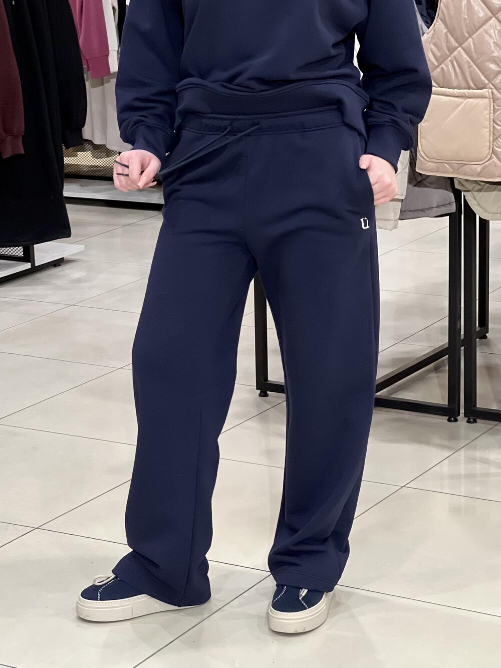 Брюки LR LC069b спортивні прямі т.синій, S