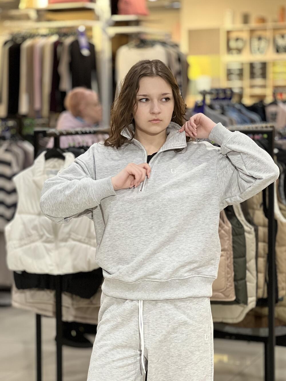 Брюки LR LC068j спортивні джогери сірий меланж, S