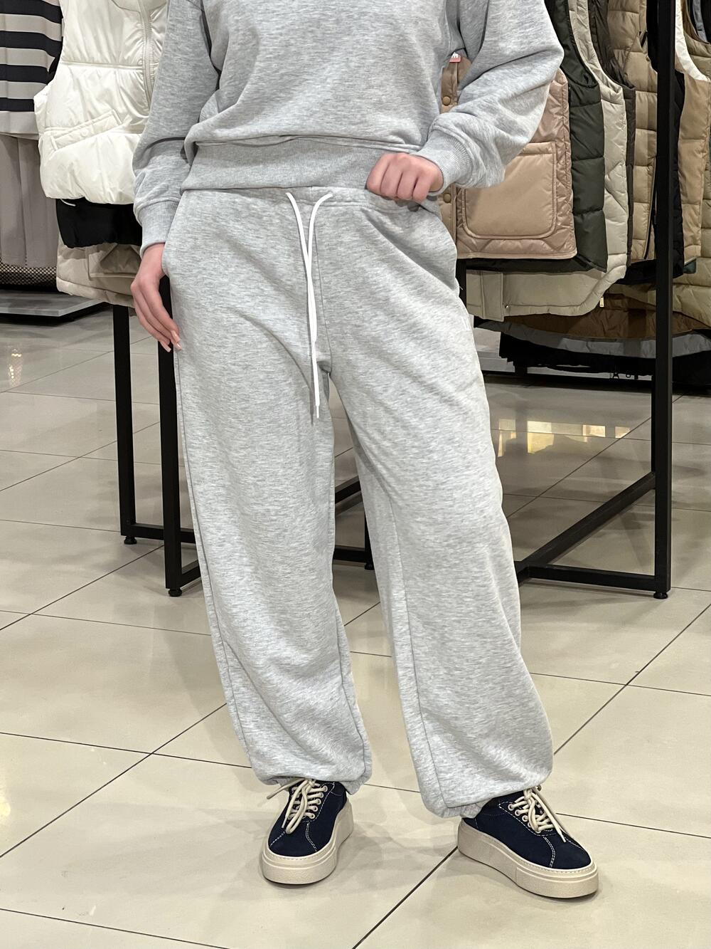 Брюки LR LC068j спортивні джогери сірий меланж, M