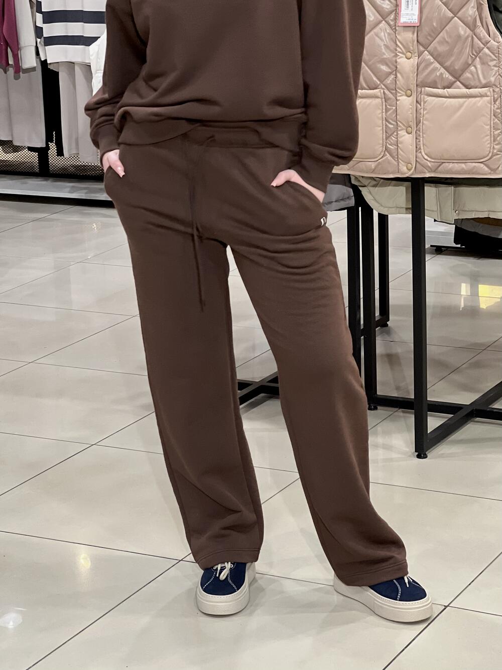 Брюки LR LC069b спортивні прямі шоколад, XS