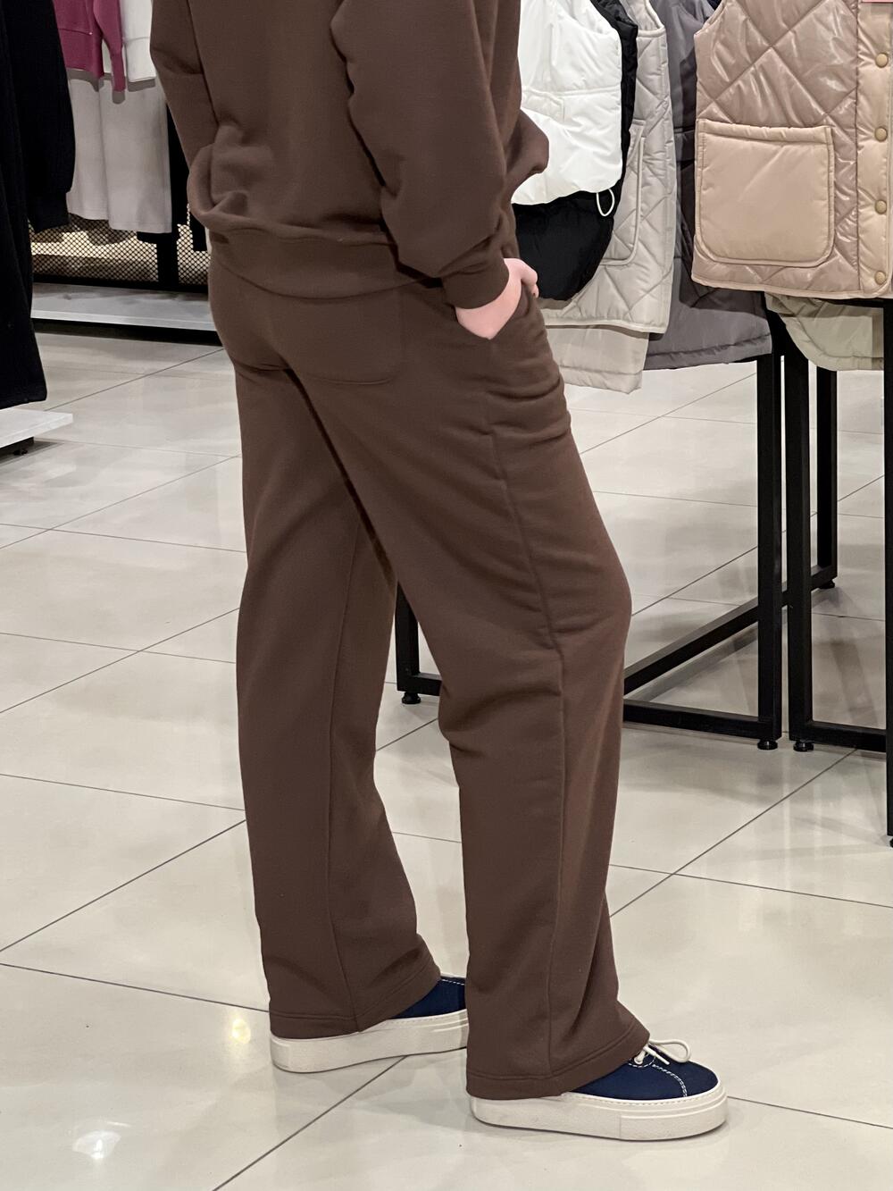 Брюки LR LC069b спортивні прямі шоколад, XS