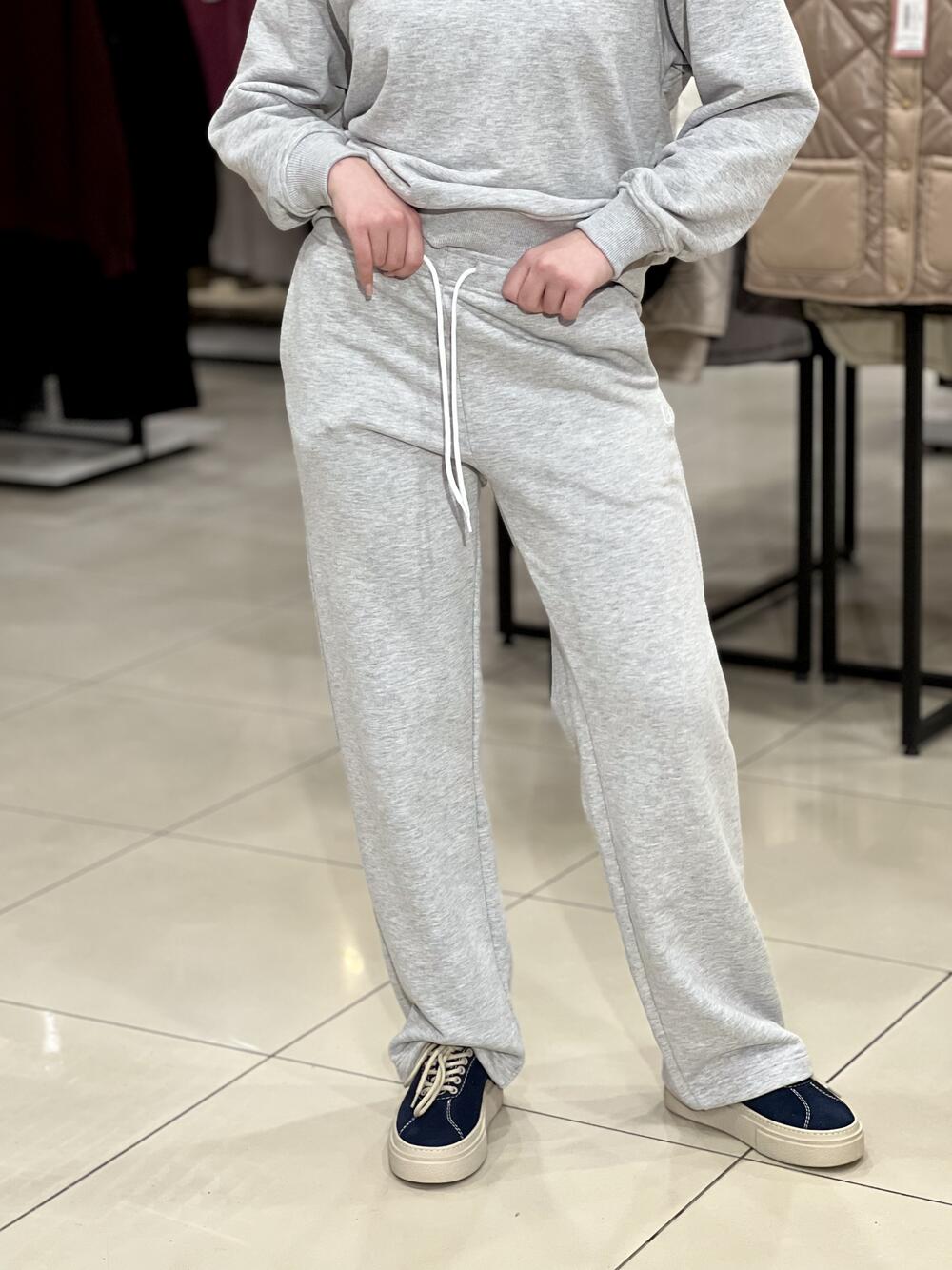 Брюки LR LC069b спортивні прямі сірий меланж, L