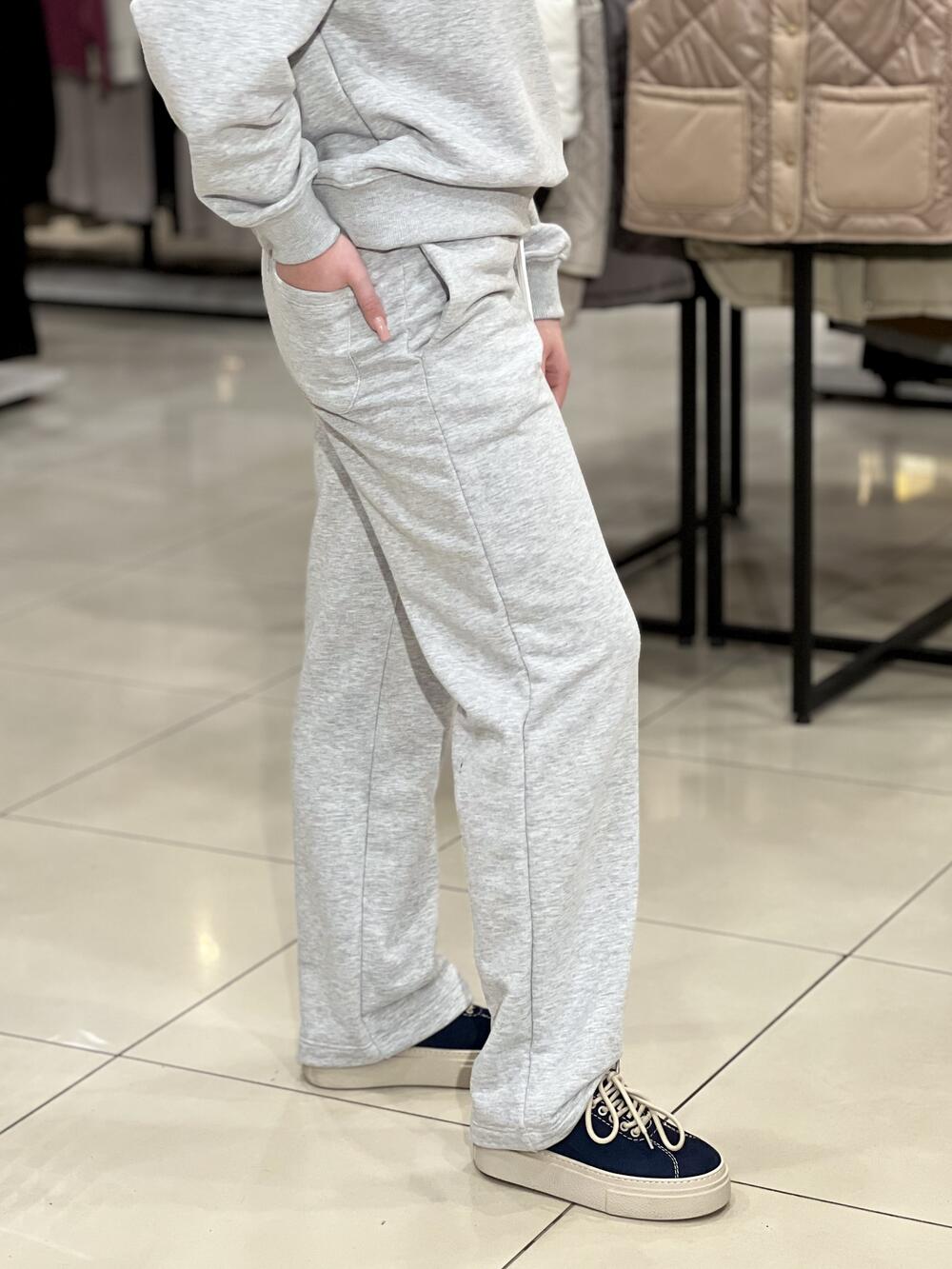 Брюки LR LC069b спортивні прямі сірий меланж, S