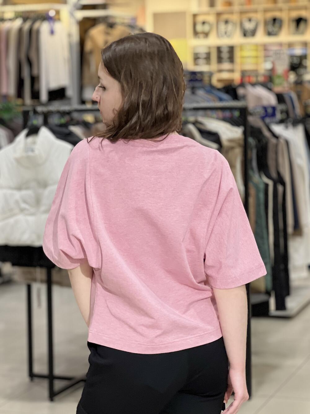 Футболка LR 2012-91 широкий рукав рожевий меланж, S