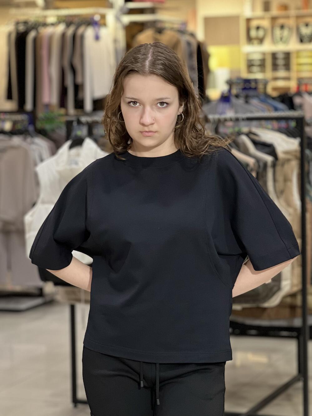 Футболка LR 2012-91 широкий рукав чорний, XS