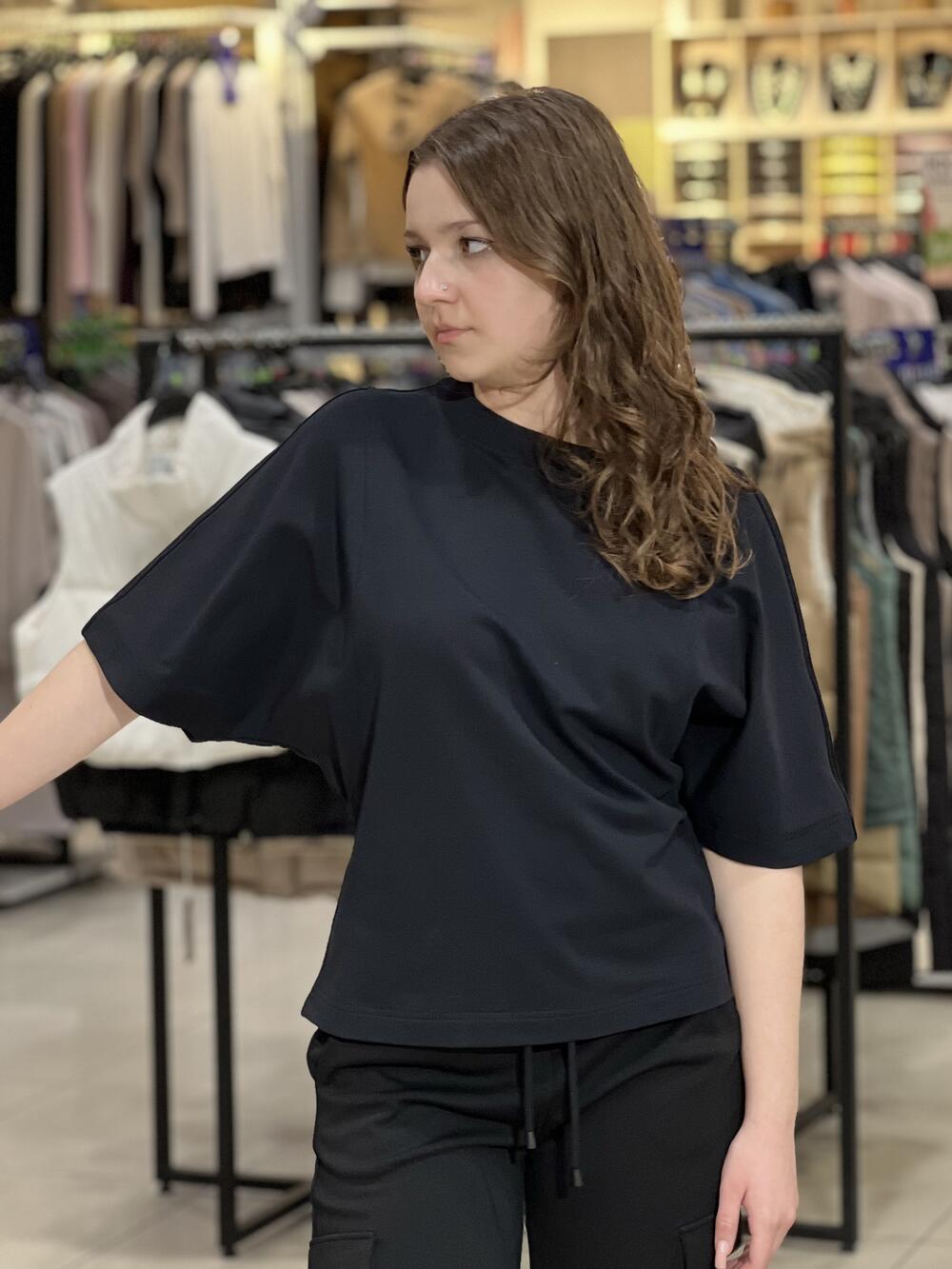 Футболка LR 2012-91 широкий рукав чорний, XS