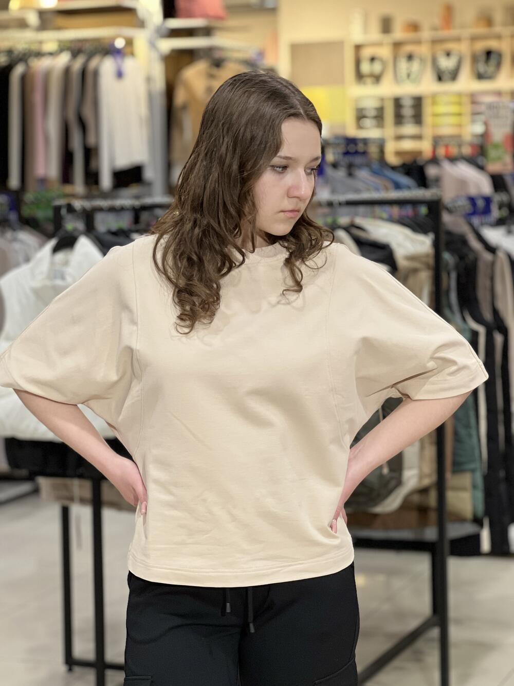 Футболка LR 2012-91 широкий рукав бежевий, M