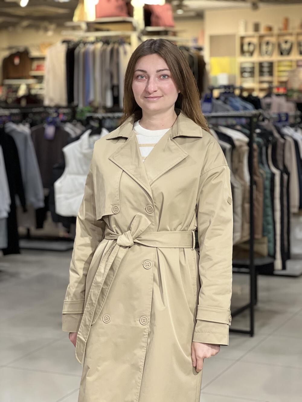 Тренч LK L22281 J-SING довгий двобортний бежевий, L