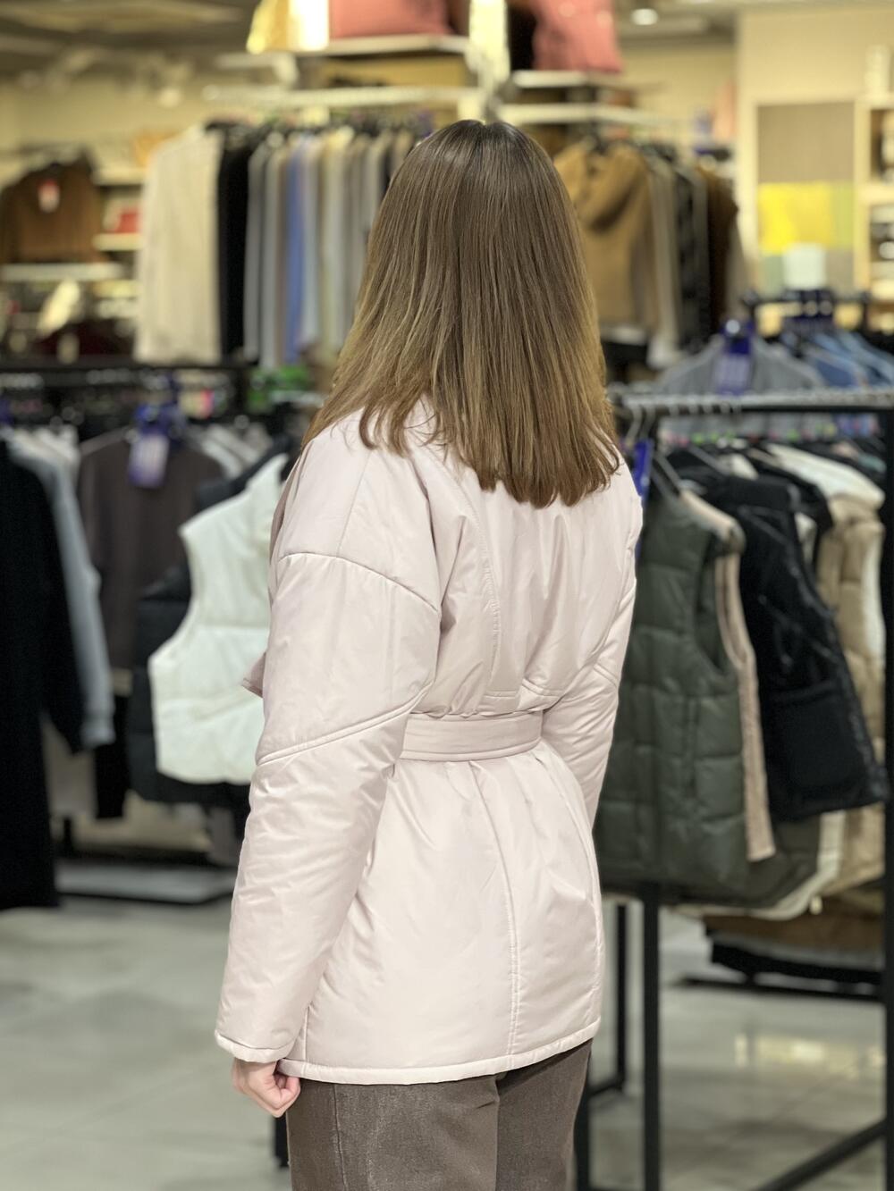 Куртка LC 202 2707 демі рожеві перли, M