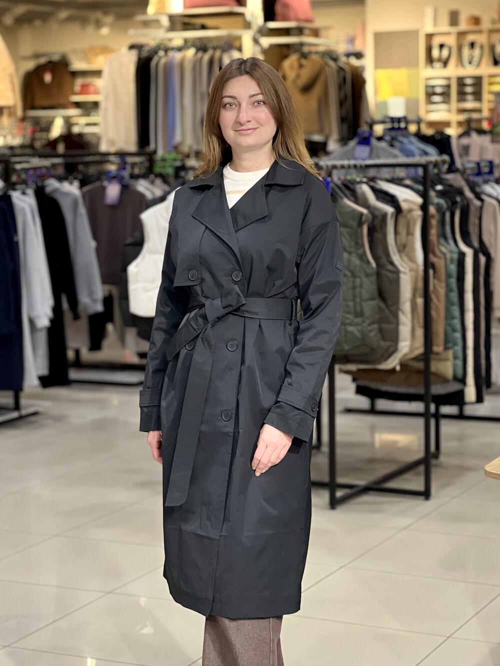 Тренч LK L22281 J-SING довгий двобортний чорний, L