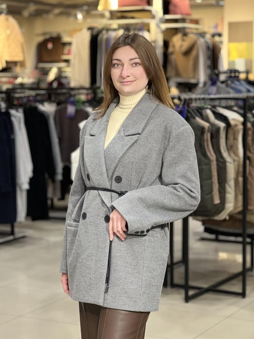 Піджак пальтовий LR 395 оверсайз двобортний вовна рубчик 