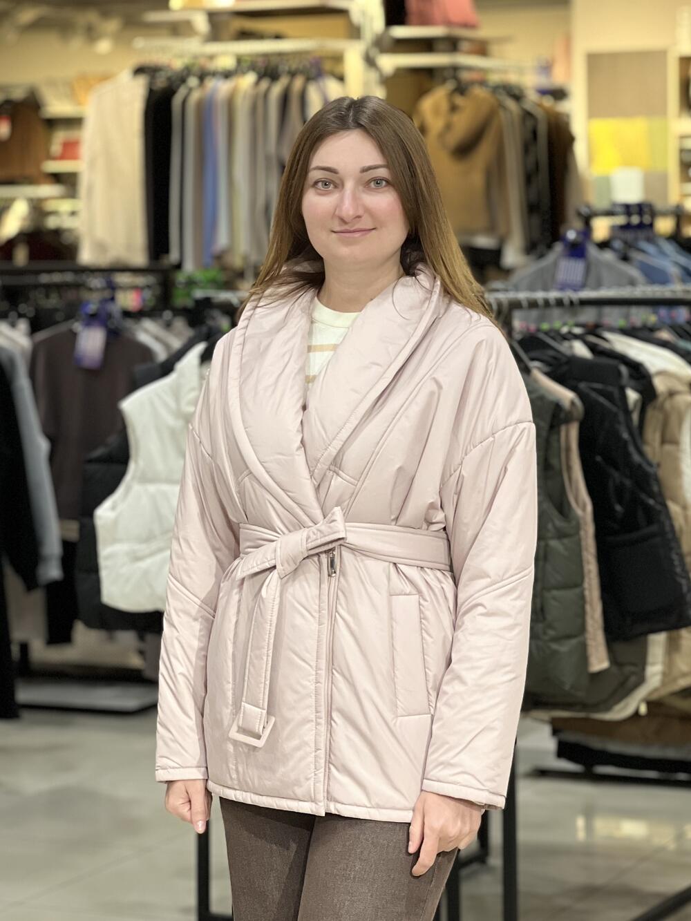 Куртка LC 202 2707 демі рожеві перли, S